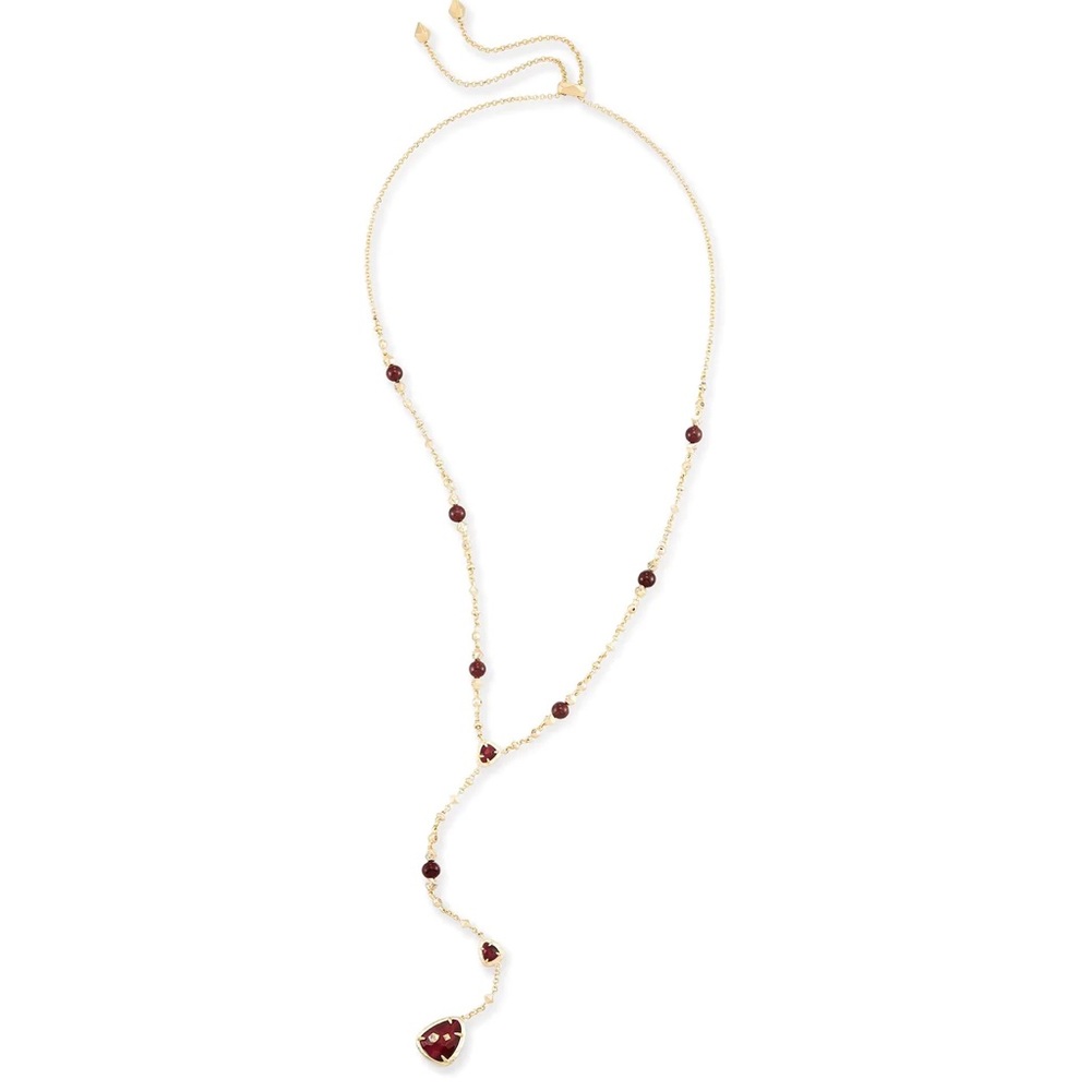 Kendra Scott Lucielle Y Necklace in Bordeaux Tiger's Eye